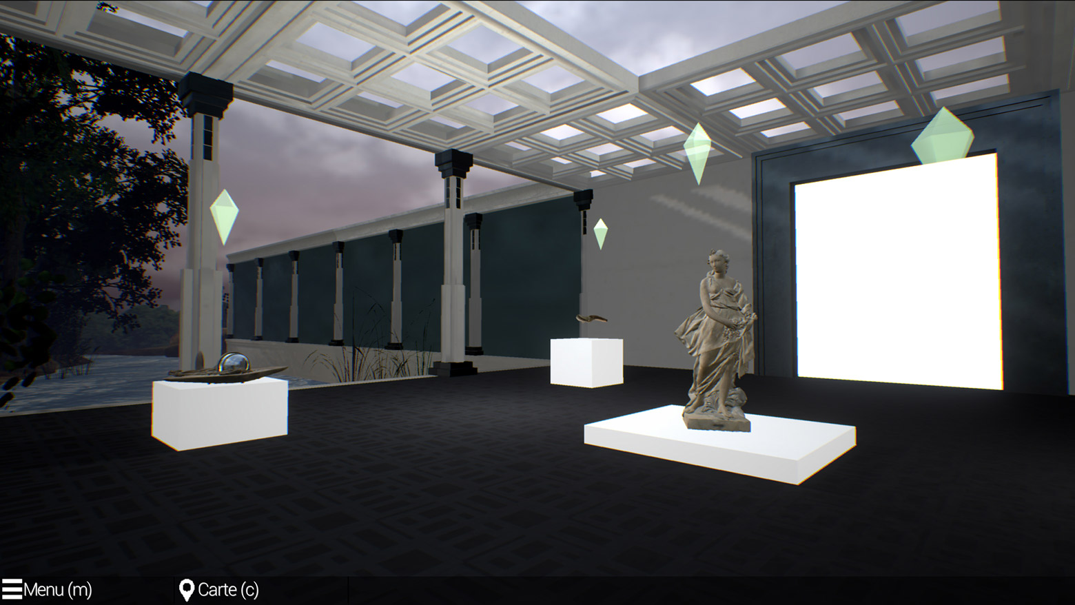 Capture d'écran d'une salle du musée 3D