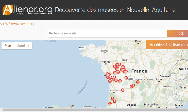 Capture d'écran portail Découverte des musées