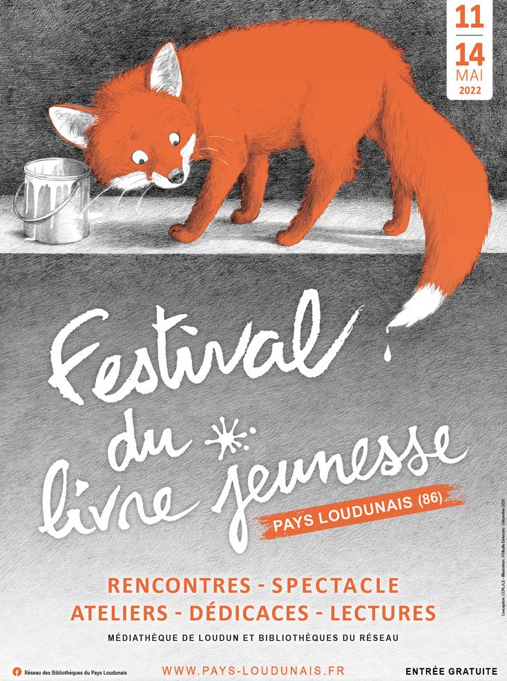 Affiche Festival du livre jeunesse - Pays Loudunais 2022