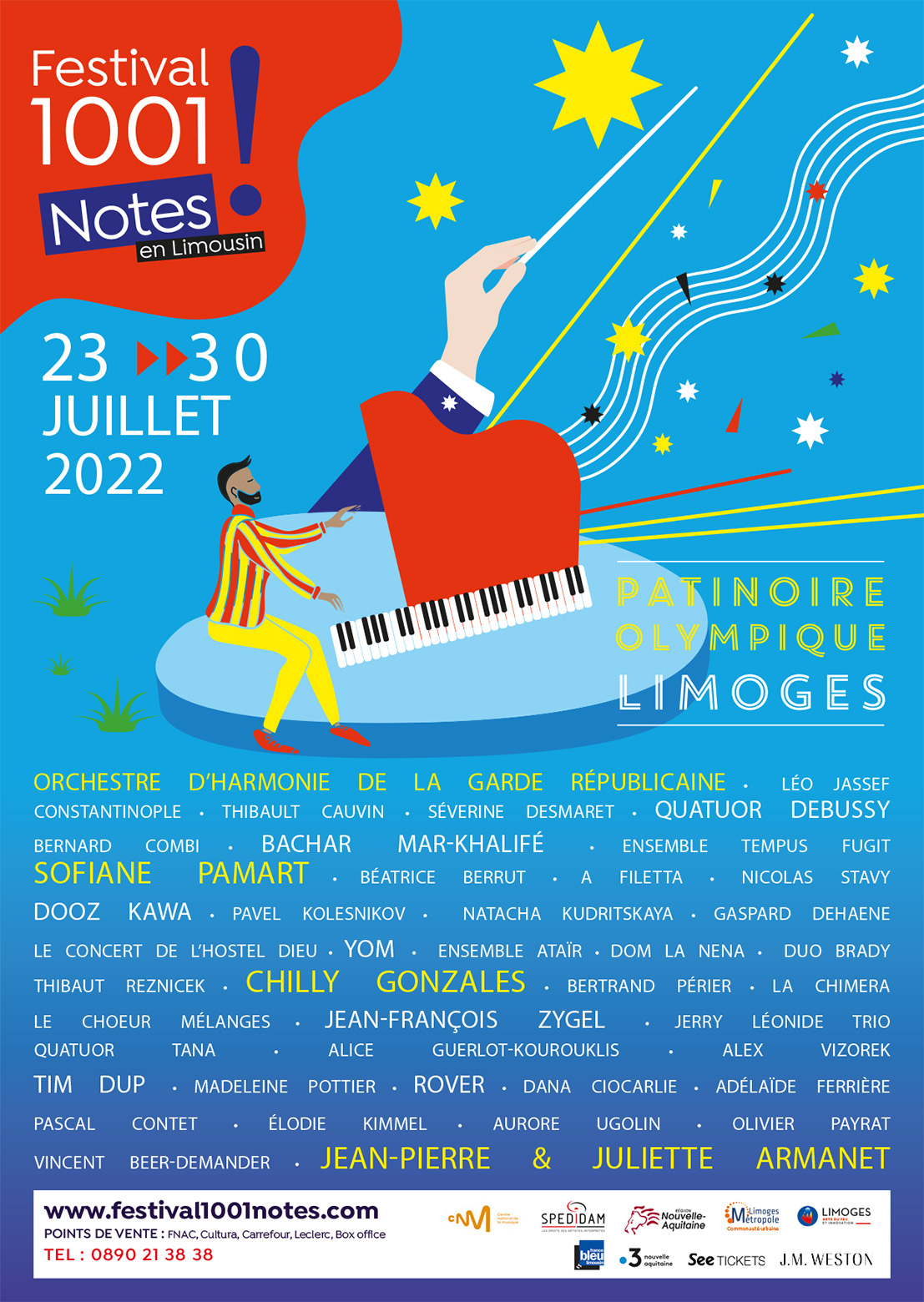 Affiche Festival 1001 Notes en Limousin 2022