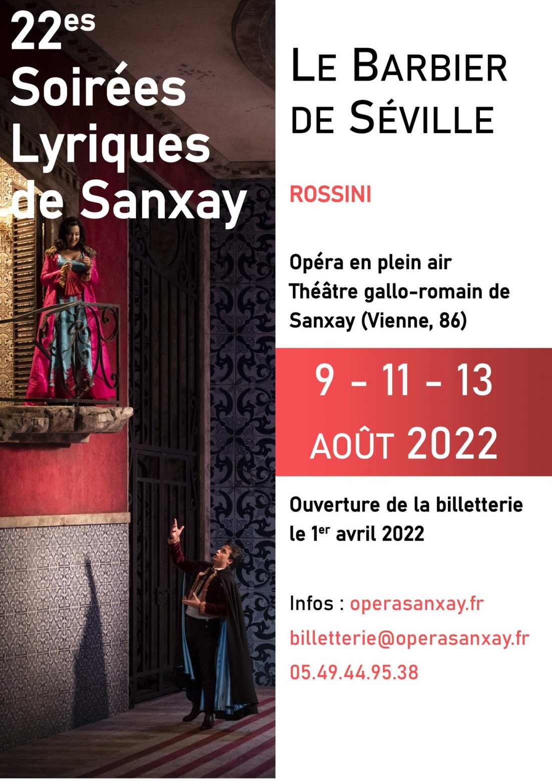 Affiche Soirées Lyriques de Sanxay 2022