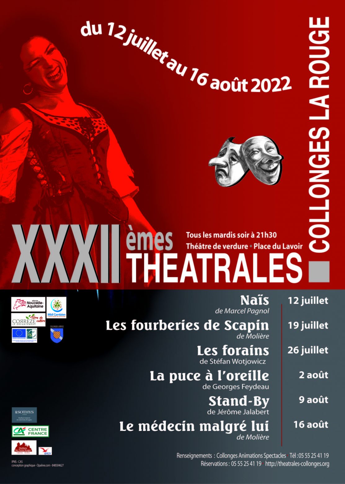 Affiche Théâtrales de Collonges la Rouge 2022
