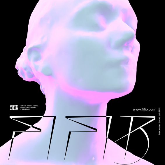 Affiche FIFIB - Festival International du Film Indépendant de Bordeaux 2022 / visuel d'un visage sculpté