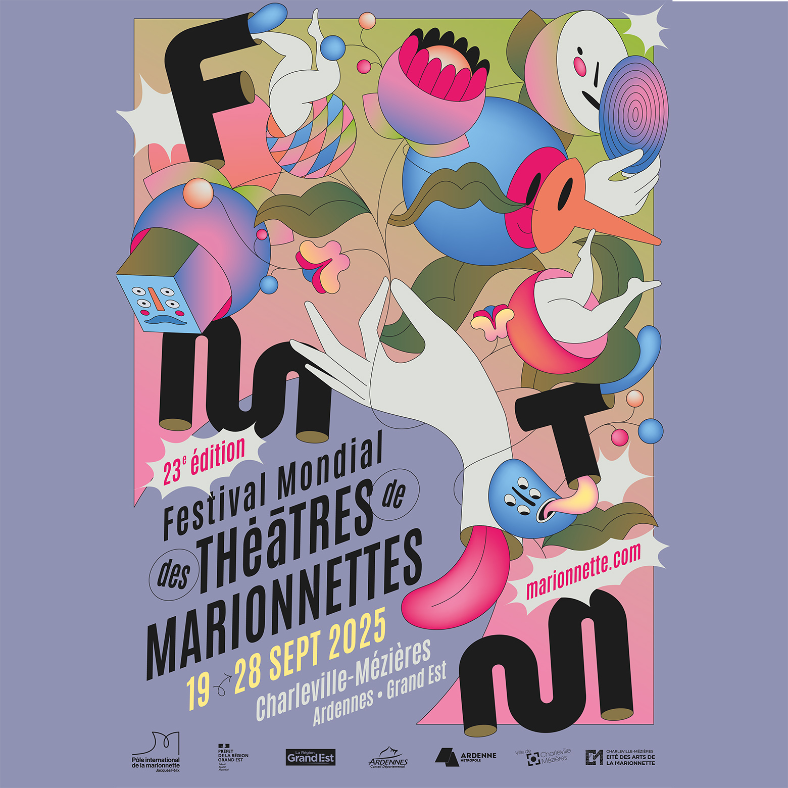 Affiche Festival Mondial des théâtres de marionnettes (FMTM 2025)